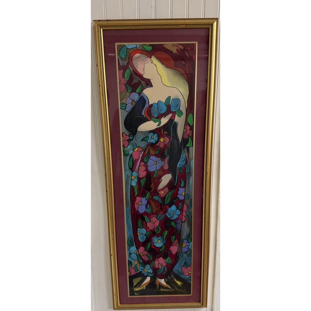 FRENCH ARTIST LINDA LE KINFF SIGNED LITHOGRAPH NAMED ISABELLA M 42"x15"   Photos